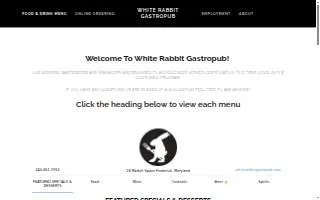 White Rabbit Gastropub website