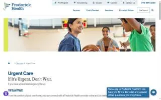 Frederick Health Urgent Care website