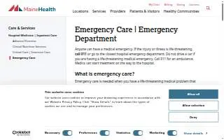 MaineHealth Maine Medical Center Portland Emergency Department website