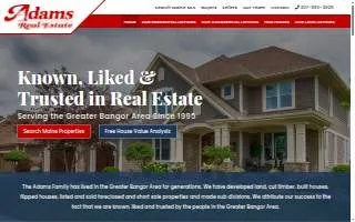 Adams Real Estate of Bangor website