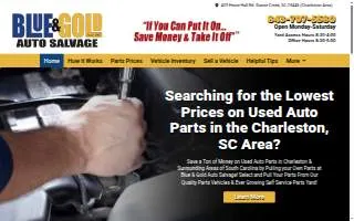 Blue & Gold Auto Salvage website