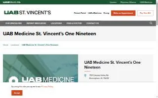 UAB Medicine St. Vincent’s One Nineteen website