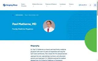 Paul Matherne, MD website