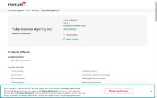 Toby Hansen Agency website