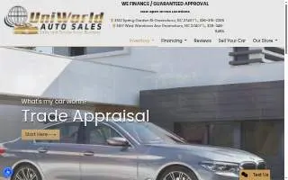 Uniworld Auto Sales website