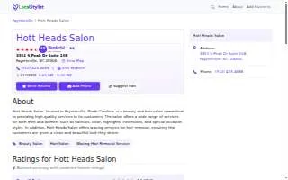 Hott Heads Salon of Fayetteville website