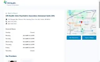 CHI Health Clinic Psychiatric Associates (Immanuel Suite 204) website