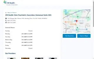 CHI Health Clinic Psychiatric Associates (Immanuel Suite 203) website