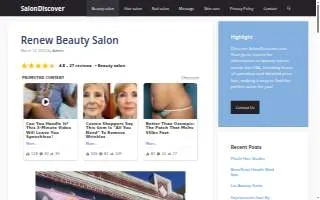 Renew Beauty Salon website