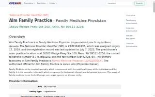 Alm Family Practice website