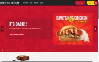 Dave’s Hot Chicken of Salem website