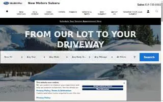 New Motors Subaru website