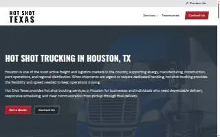 Hot Shot Trucking of Houston website