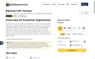 Elévate Hair Parlour website
