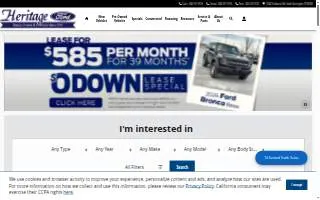 Heritage Ford website
