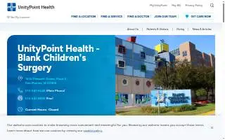 UnityPoint Health - Blank Children's Surgery website