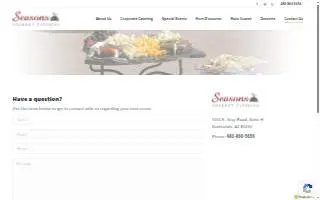 Seasons Gourmet Catering website