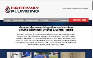 Brodway Plumbing of Orlando website
