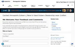Annapolis Subaru website
