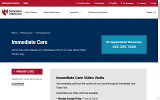 West Omaha Urgent Care website