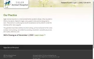 Sigler Animal Hospital website