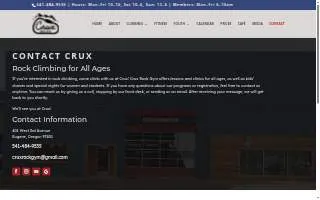 Crux Rock Gym website