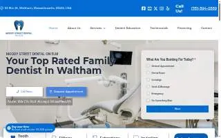 Moody Street Dental On Elm of Cambridge website