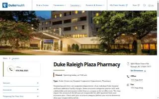 Duke Raleigh Plaza Pharmacy website