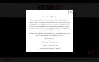 Bistro603 website