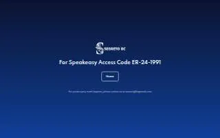 Segreto DC Speakeasy Bar website