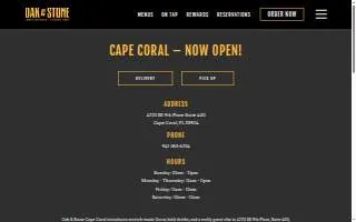 Oak & Stone of Cape Coral website