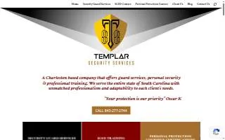 Templar Security Services website