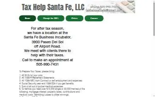 Tax Help Santa Fe website
