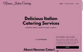 Nonnas’s Italian Catering Philadelphia website