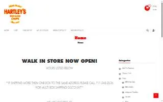Hartleys Catering website