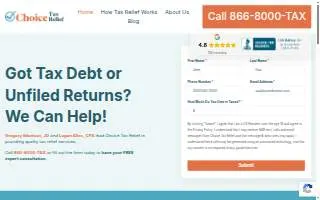 Choice Tax Relief website