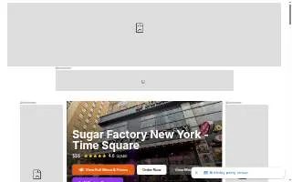 Sugar Factory New York - Time Square website