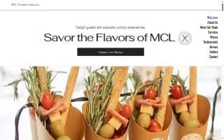 MCL Custom Caterers of Worcester website