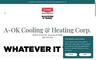 A-OK Heating, Cooling & Plumbing website