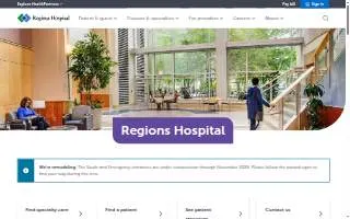 Regions Hospital website