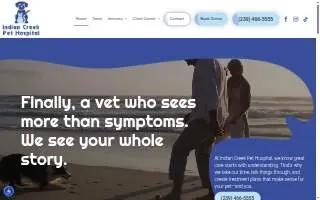 Indian Creek Veterinary Hospital website