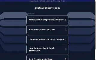 Restaurants Inc. Catering website