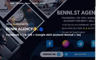 Benni Agency website
