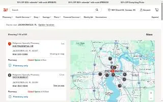 Walgreens of Jacksonville website