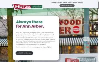 Hutzel Plumbing, Heating, HVAC and Cooling Company website