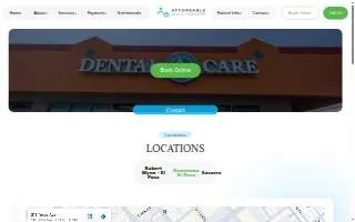 Affordable Dental Associates Downtown El Paso website