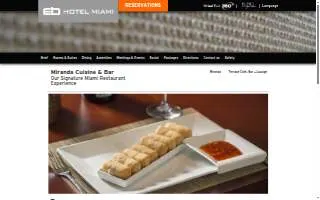 Miranda Cuisine and Bar of Miami website
