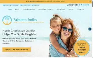 Palmetto Smiles of Charleston Family, Cosmetic & Implant Dentistry website