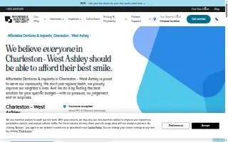 Affordable Dentures & Implants of Charleston website