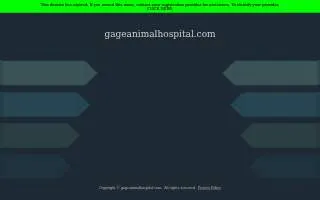 Gage Animal Hospital website